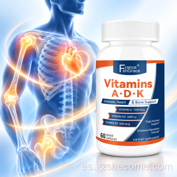 Shecome Vitamina ADK Cápsulas Soporte inmune para los huesos del corazón